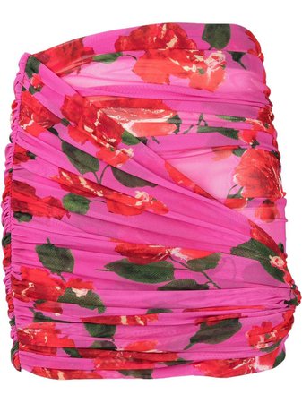 Magda Butrym floral-print Ruched Mini Skirt - Farfetch