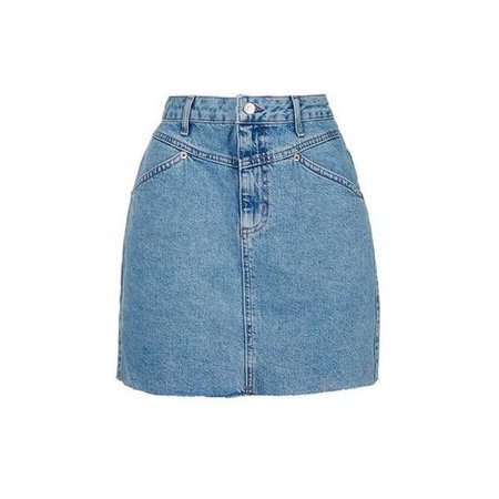 TopShop Petite Raw Edge Denim Skirt