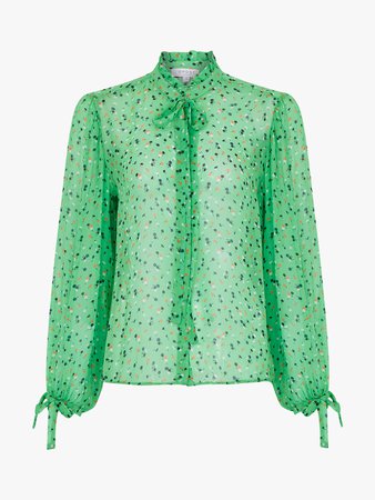 green print sheet blouse