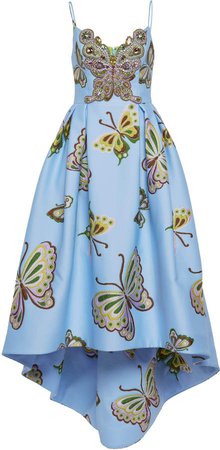 Butterfly Embellished High Low Gown