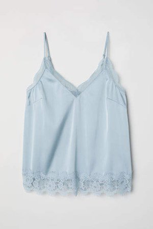 Satin Camisole Top - Turquoise