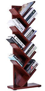 Amazon.com: SUPERJARE 9-Shelf Tree Bookshelf, Thickened Compact Book Rack Bookcase, Display Storage Furniture for CDs, Movies & Books - Black: Home & Kitchen