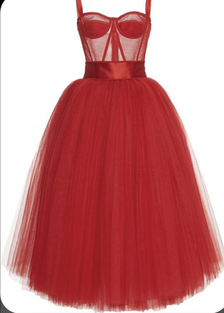Red tulle dress D&G