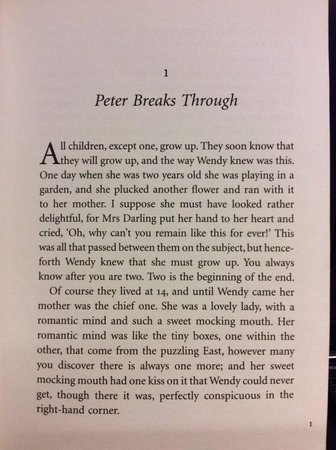 The American Library in Paris on Twitter: "Great opening lines: "All children, except one, grow up." From Peter Pan by J.M. Barrie. http://t.co/AsN9QbbEVZ" / Twitter