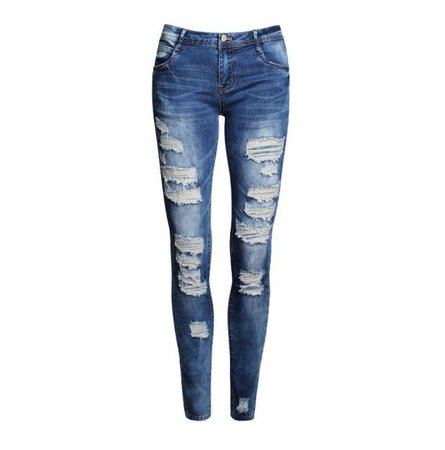 Fashion Women Denim Jeans Stretch Bleach Ripped Skinny Jeans – discountwar.com