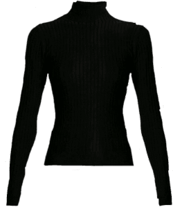 tight black sweater