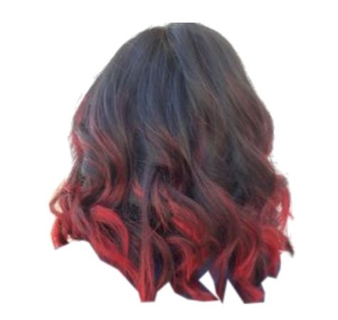 Black hair with red tips