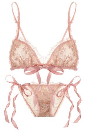Hanky Panky Gilded Floral-Lace Soft-Cup Triangle Bra and Mesh Briefs