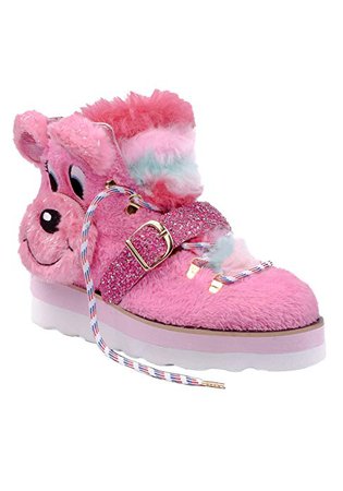 Amazon.com | Irregular Choice Big Bear Pink Fur Kiking Boot 3952-12 | Ankle & Bootie