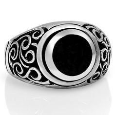 Eye of Ra silver onyx ring