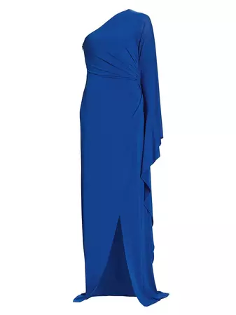 Shop Halston Ellen Jersey Cape Sleeve Gown | Saks Fifth Avenue