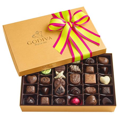Godiva Assorted Chocolates Spring Gold Gift Box, 36 pc