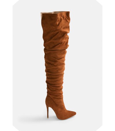 brown thigh high boots