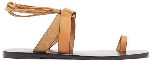A.Emery A.emery Wrap Around Leather And Suede Sandals - Womens - Tan