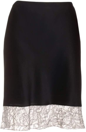Roses Are Red Estelle Silk Skirt In Black & White Lace