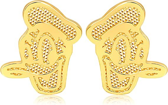 Amazon.com: Disney Classics Donald Duck Stud Earrings, 14k Gold: Clothing, Shoes & Jewelry