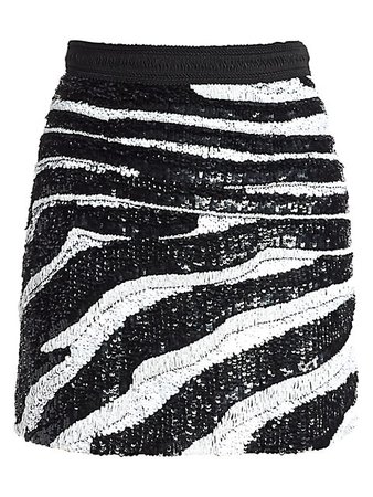 Amen Zebra Sequin Mini Skirt | SaksFifthAvenue