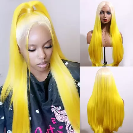 blonde yellow ombre hair long wig