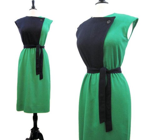 Green Colorblock Dress 1