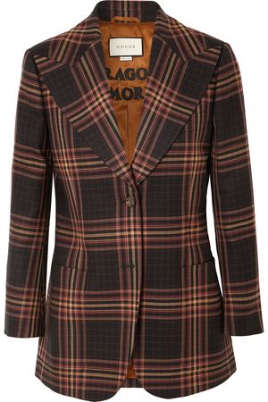Gucci | Checked wool-twill blazer | NET-A-PORTER.COM