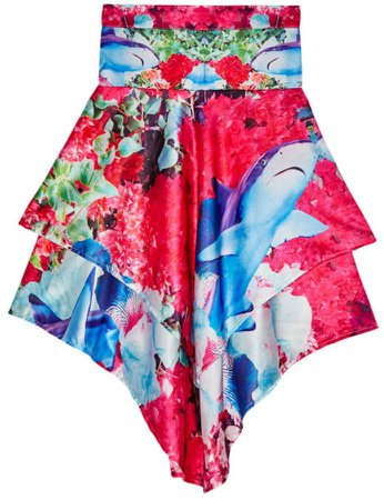 Camille Defago Flower Sharks Layered Skirt