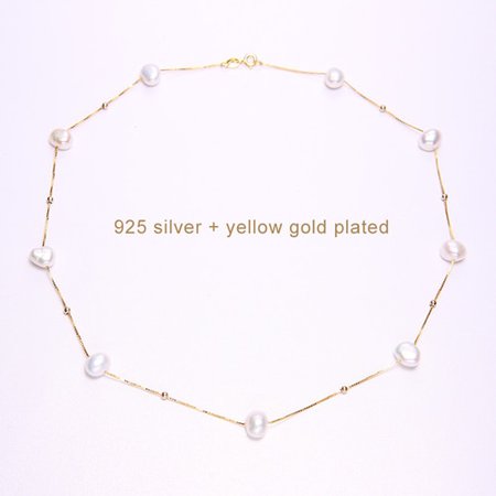 DAIMI Silver Necklace 925 Sterling Silver Simple Chain Floating Pearl Necklace Charm Wedding Event Choker Necklace Fine Jewelry-in Ожерелья from Украшения и аксессуары on Aliexpress.com | Alibaba Group