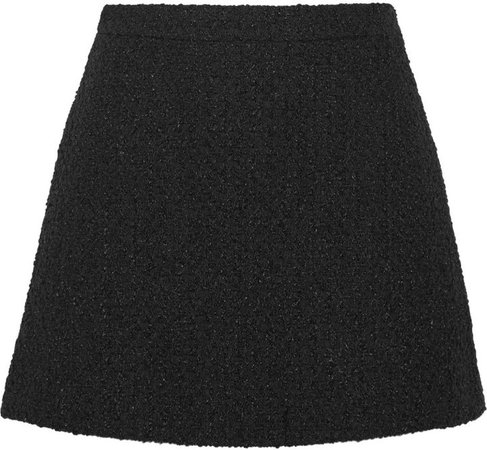 Gucci black tweed mini skirt
