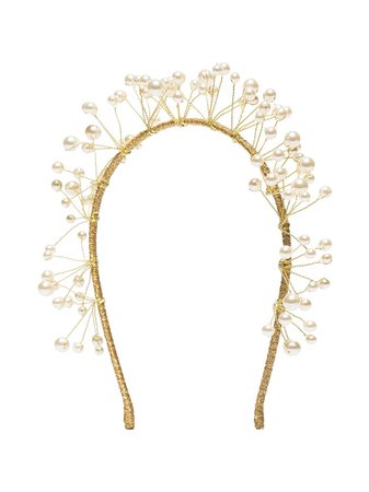 Jennifer Behr Primavera gold-tone Pearl Headband - Farfetch
