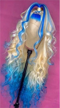 blonde blue wig