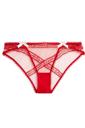 Agent Provocateur | Edita lace-trimmed embroidered stretch-tulle briefs | NET-A-PORTER.COM