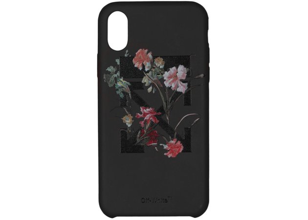 OFF-WHITE Flowers iPhone X Case Black/Bordeaux - FW19