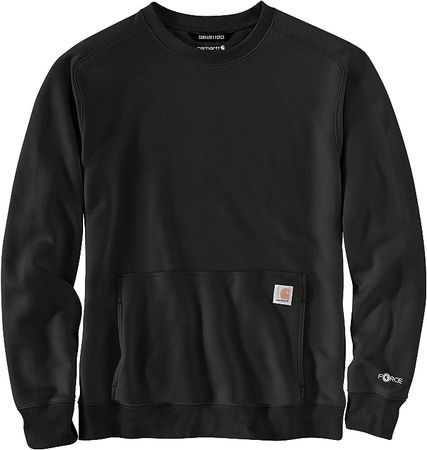 Carhartt Men's Force Relaxed Fit Lightweight Crewneck Sweatshirt, Black at Amazon Men’s Clothing store