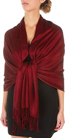 Amazon.com: Sakkas - Soft and solid pashmina bamboo shawl 78.0 x 28.0 in, one size fits all : Clothing, Shoes and Jewelry