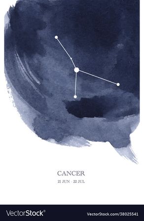 Cancer constellation astrology watercolor Vector Image