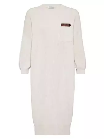 Shop Brunello Cucinelli Cotton English Rib Knit Dress With Precious Button Tab | Saks Fifth Avenue