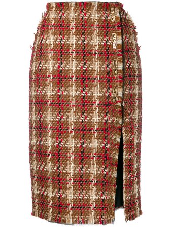 Versace Tweed Pencil Skirt - Farfetch
