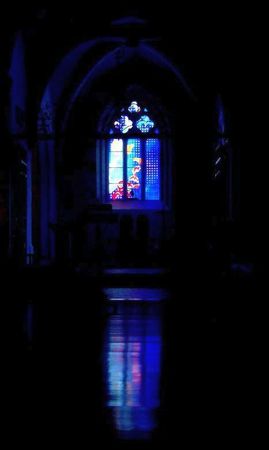 stained glass purple blue