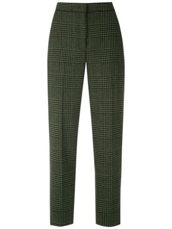 Eva tweed straight trousers green & black 0052833 - Farfetch