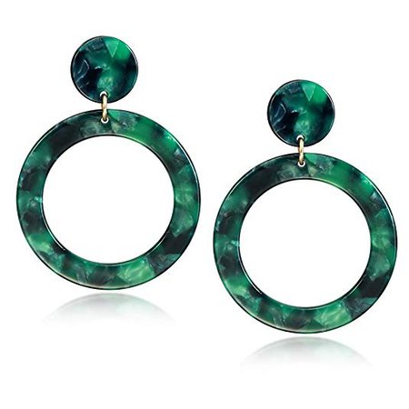 Amazon.com: Fashion Jewelry Earrings Hoop Bohemian Statement Acrylic Dangle Drop Hoop Earrings for Women: Jewelry