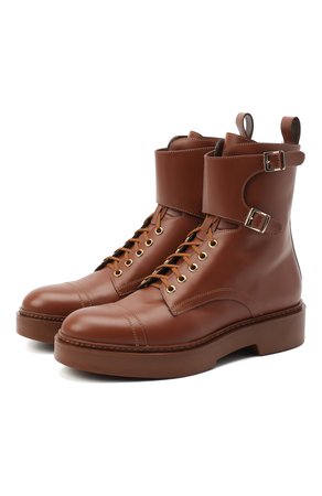 Женские коричневые кожаные ботинки SANTONI — купить за 58050 руб. в интернет-магазине ЦУМ, арт. WTHW59003CU0NUDYC60