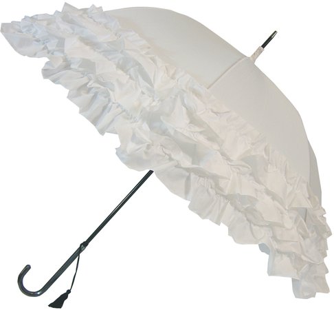 Frilly White Umbrella / Parasol, the LuLu - Umbrella Heaven