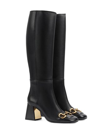 Shop black Gucci Horsebit-embellished knee-high boots with Express Delivery - Farfetch