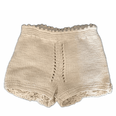 crochet white cream lace shorts vintage