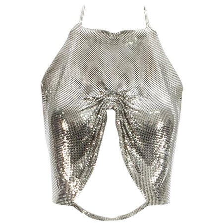 Paco Rabanne metal mesh vest with cut-out, A/W 2000 For Sale at 1stdibs