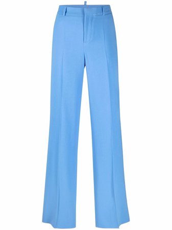 Shop Dsquared2 pleat-detail high-waisted wide-leg trousers with Express Delivery - FARFETCH