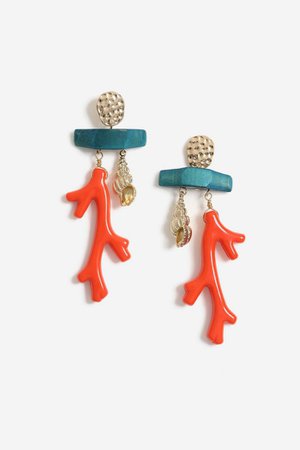 **Coral Drop Earrings | Topshop