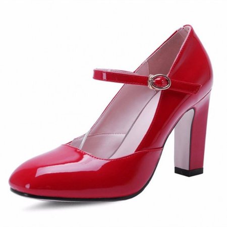 Red Mary Jane Pumps