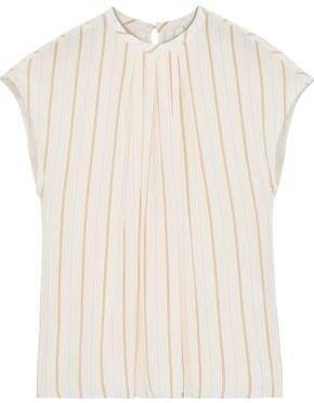 Tyanna Gathered Striped Voile Top