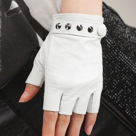 white fingerless leather gloves - Google Search