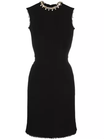 Shop LANVIN embroidered fitted shift dress with Express Delivery - FARFETCH